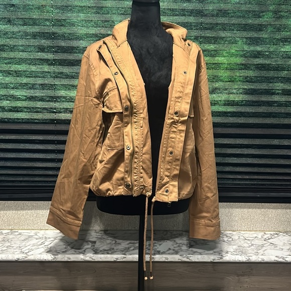 Sanctuary Women’s Brown Drawstring Waist Armstrong Crop Utility Jacket XL NWT - Picture 7 of 9